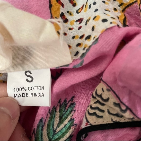 California Dream SMALLSafari Zoo Tropical Animal pajamas set leopard palm pink - Picture 3 of 7